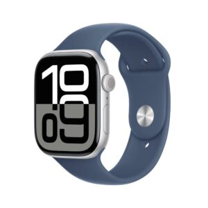 Apple Watch 10 GPS + Cellular 46MM Silver e Denim Sportband M/L
