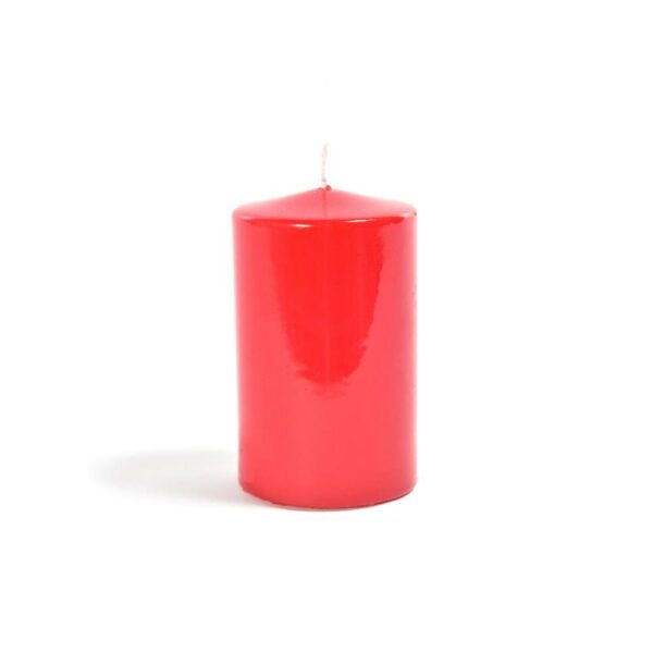 Candela Pillar Lucida Rossa H10 x 7Cm Scatola Bianca Mercury