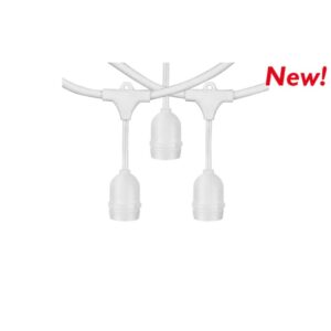 Kit Catenaria 10Mt con 10 Portalampade Ip65 Bianco Nova Line