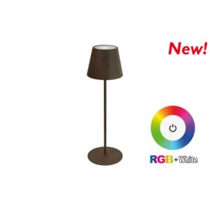 Lampada Da Tavolo Led Ricaricabile Rgb+Bianco Caldo Bronzo Nova Line