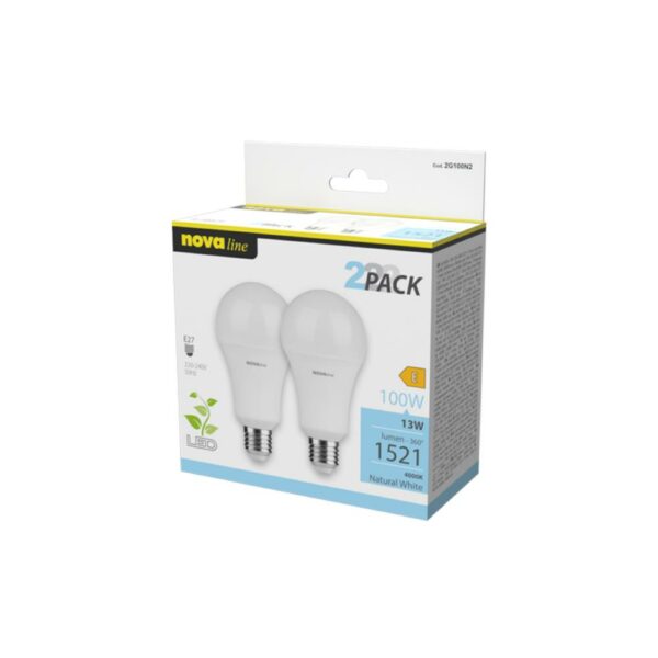 Lampadina Led Goccia 15W E27 4000K 1521Lm Bipack Nova Line