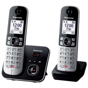 Panasonic Cordless Twin con Segreteria Telefonica Nero KXTG6862JTB