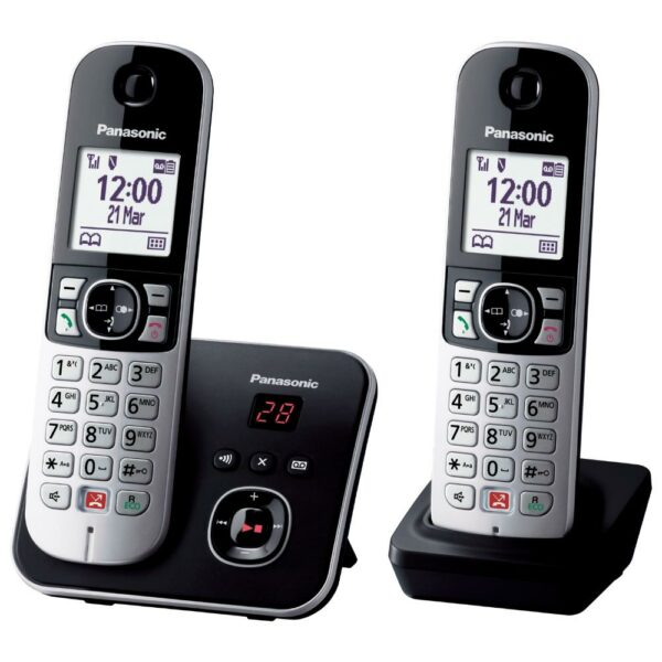 Panasonic Cordless Twin con Segreteria Telefonica Nero KXTG6862JTB