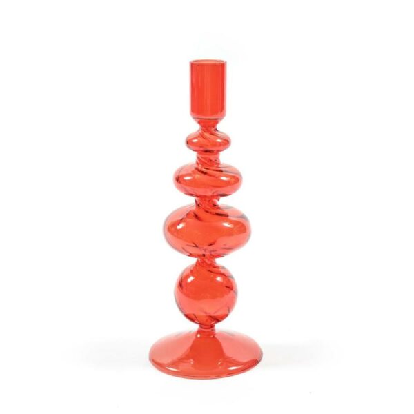 Portacandela in Vetro Borosilicato Rosso 9 x H23Cm in Mercury