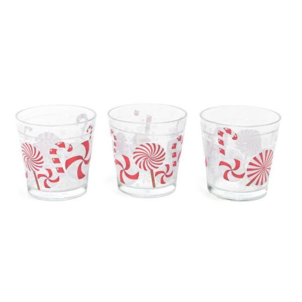 Set 6 Bicchieri Natale Candy in Vetro 85 x H85Cm 300ML Mercury