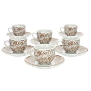 Set 6 Tazzine Caffè Cc90 con Piattino Olimpia Vintage Tognana