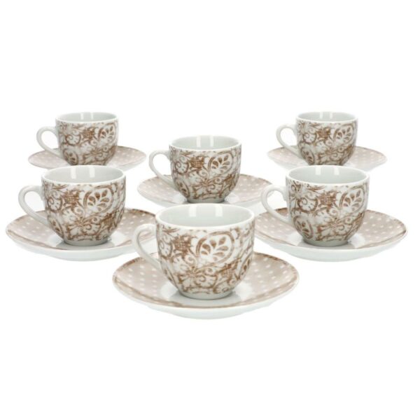 Set 6 Tazzine Caffe Cc90 con Piattino Olimpia Vintage Tognana