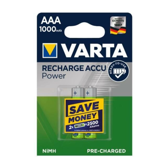 Varta Batteria Photo Ricaricabile 2Xaaa 1000Mah Prof.Accu 05703301402