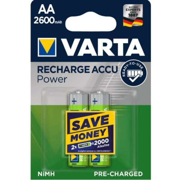 Varta Batterie Stilo Ricaricabile Aa Prof. 2600Mah 2Pz 05716101402