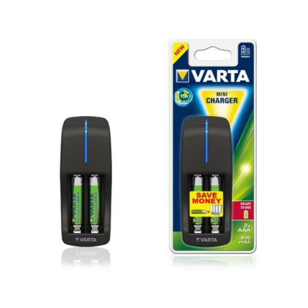 Varta Caricabatteria Rete Mini Charger con 2Bat.Aaa 800Mah R2U 57646201421