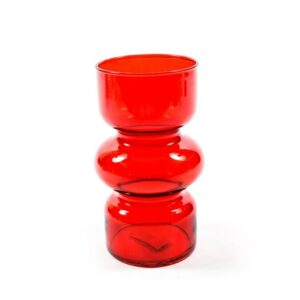Vaso in Vetro Rosso 10x H18Cm Mercury