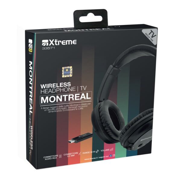 Xtreme Cuffie Wireless Tv con Radio Fm Mp3 Nero 33571