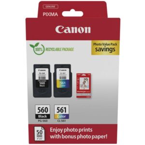 Canon Confezione cartucce d'inchiostro Canon PG-560/CL-561 + carta fotografica