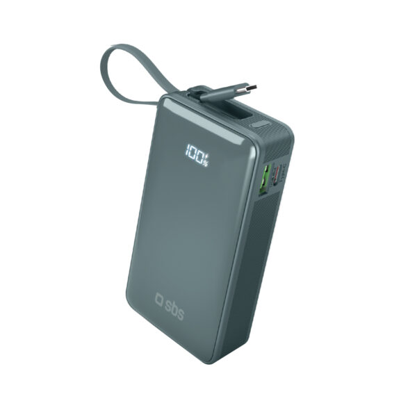Power Bank 10000Mah Pd20W Display Cavo Integrale Azzurro SBS TTBB10000LCDTCPD20A