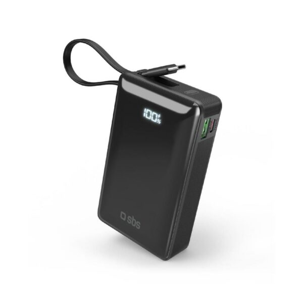 Power Bank 20000Mah Pd20W Display Cavo Integrale Nero SBS TTBB20000LCDTCPD20K