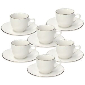 Set 6 Tazze Caffè con Piattino Fascia Oro Madison Tognana