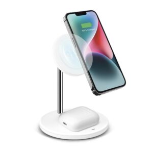 Base Ricarica wireless 2 In1 per iPhone Android e Airpods Bianco SBS TEWIRMAG2IN1