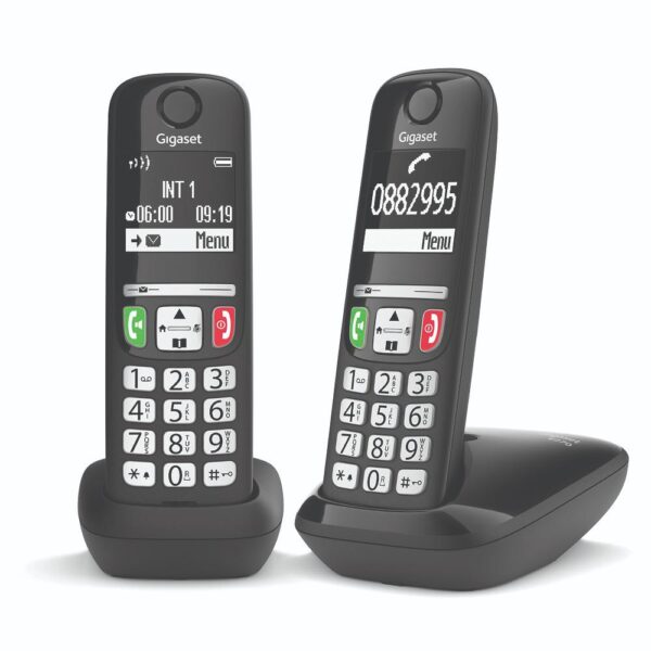 Gigaset cordless duo E270 con tasti grandi Nero