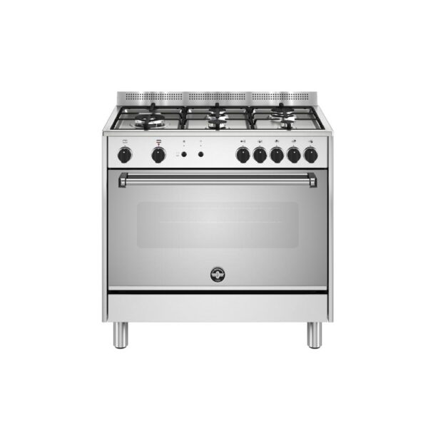 La Germania AMN965LGXV24 Cucina Americana Inox 90x60Cm 5 Fuochi Gas e Forno a Gas