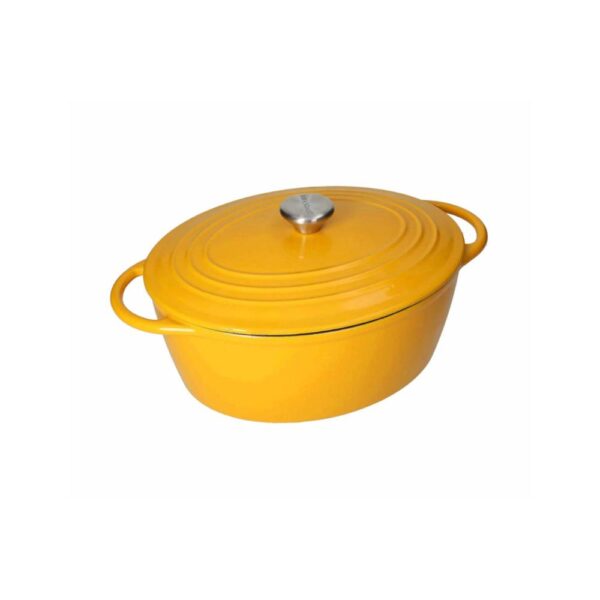 Casseruola Cocotte Ovale Gialla Ghisa Smaltata 5 LT Brandani 1