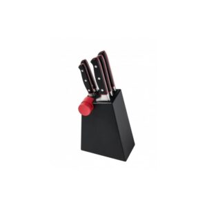 Ceppo Professional Nero con Affila Coltelli con 5 Coltelli Inox Brandani