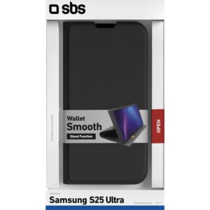 Cover Wallet Smooth per Galaxy S25 Ultra Nera SBS TEWALSAS25UK