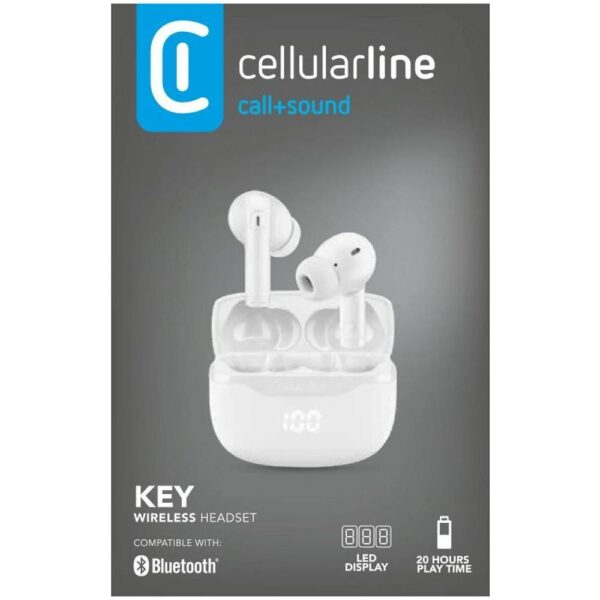 Auricolari Bluetooth Universali TWS Key Bianco CellularLine