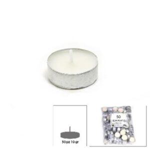 Confezione 50 Tealight Bianche 10gr Mercury