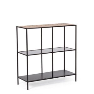 Consolle 3 Ripiani Haldor Nero Naturale 82X85H Bizzotto