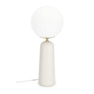 Lampada Da Tavolo Delphine Tondo Bianco H51Cm Bizzotto