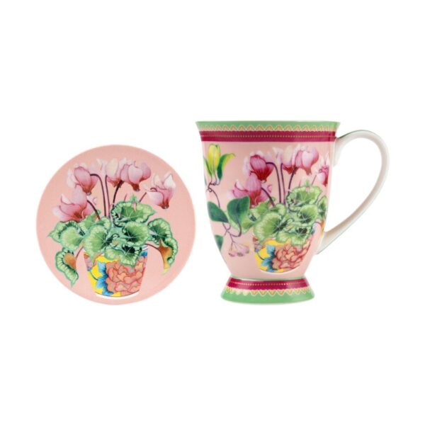 Mug Jardin con Sottobicchiere 300 ML Cyclamen Maxwell Williams