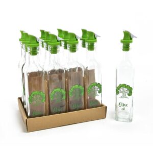 Oliera in Vetro con Dosatore 250 ML 5x5x H 24.5 Cm Mercury