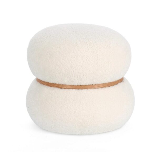 Pouf Mirka Bianco Naturale Bizzotto