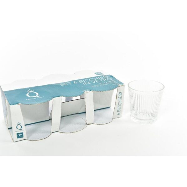 Set 6 Bicchieri Lines in Vetro Trasparente 280 ML Mercury