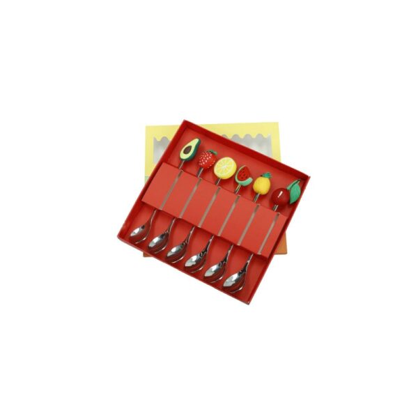 Set 6 Pezzi Cucchiaino Silver Frutti Assortiti Brandani