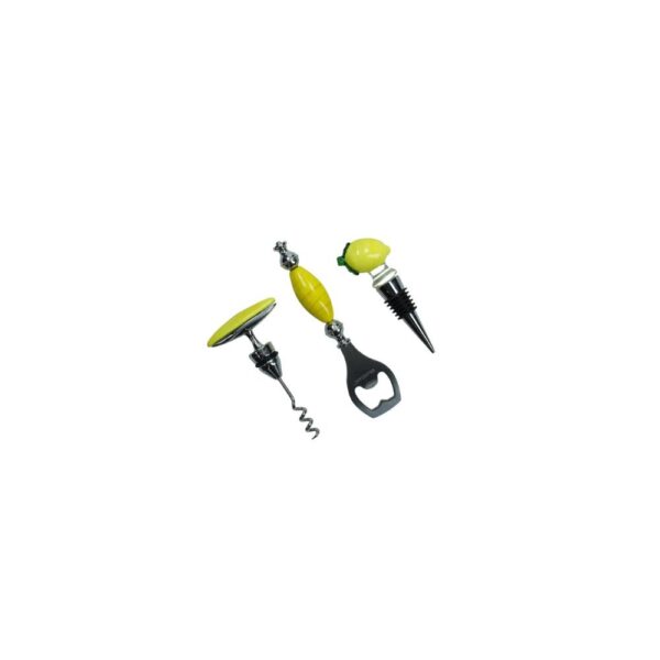 Set Vino Limone 3 Pezzi in Vetro e Inox Brandani