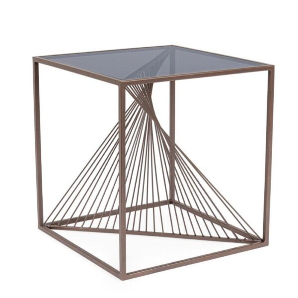 Tavolino Espiral 48X48Cm Marrone Coin Bizzotto