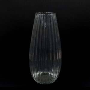 Vaso in Vetro Millerighe Trasparente H 37 x17 Cm Mercury