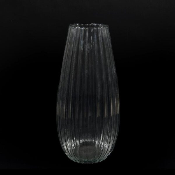 Vaso in Vetro Millerighe Trasparente H 37 x17 Cm Mercury