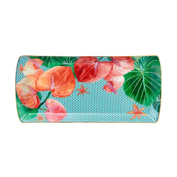 Vassoio Rettangolare 25.5 x 11.5 Cm Tropicana Blu Maxwell Williams