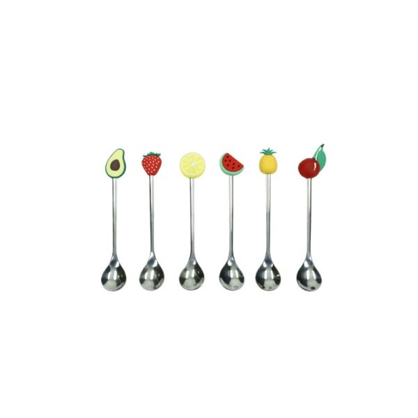 cucchiaino silver frutti ass set 6 pz inox silicone 1