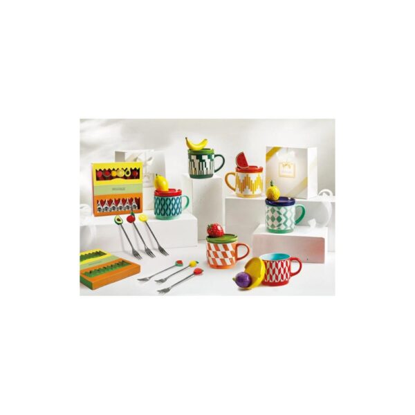 forchettina silver frutti ass set 6 pz inox silicone 1