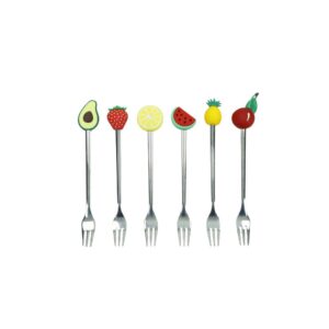 forchettina silver frutti ass set 6 pz inox silicone 2