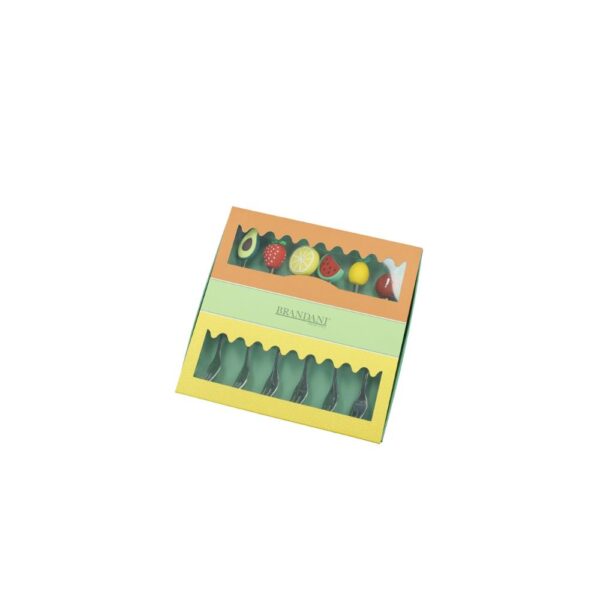 forchettina silver frutti ass set 6 pz inox silicone