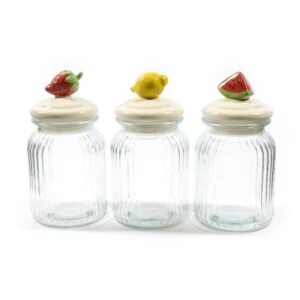 Barattolo Ermetico Frutta in Vetro 950 ML 11 x h.22Cm Design CASUALE Mercury