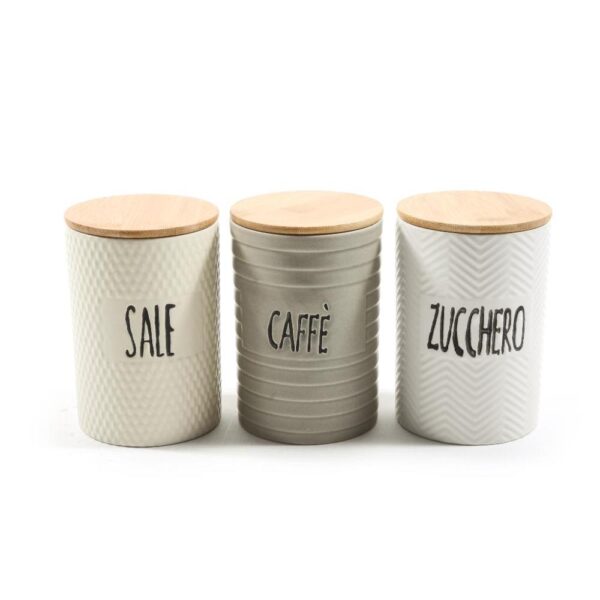 Barattolo in Ceramica con Tappo in Bambu 10 x 15Cm CASUALE Mercury 45320