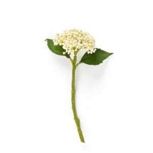 Boccioli di Ortensia Bianco in Plastica H 32 Cm Mercury