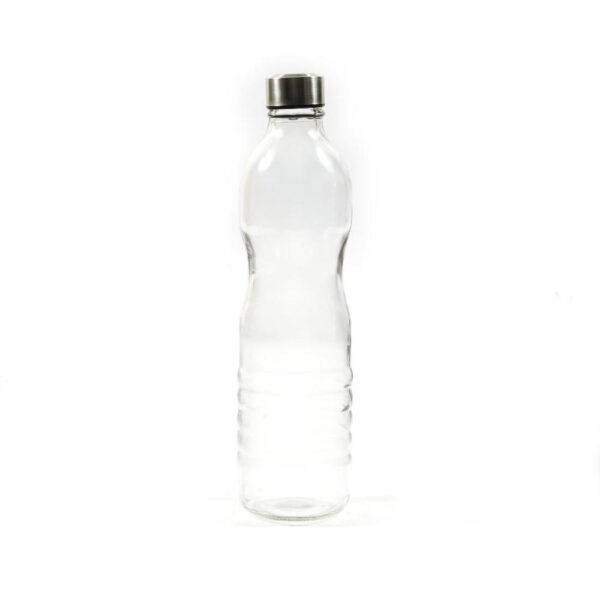 Bottiglia Trasparente in Vetro 1250ML con Tappo in Metallo 8.5 x h.33Cm Mercury 37172