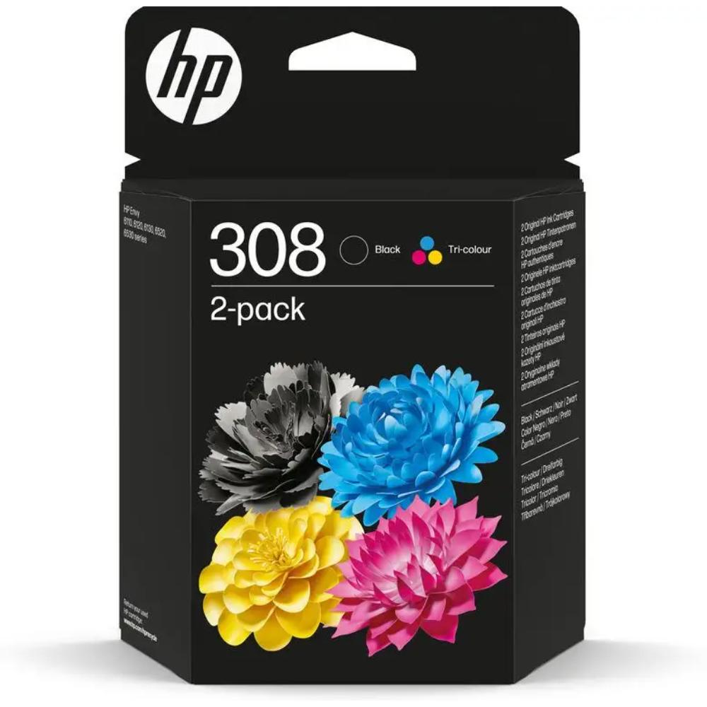 Cartuccia Inkjet HP 308 Bi Pack Black Tri Color Blister HP 6L6S6UEBL