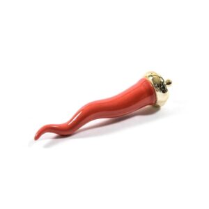Cornetto Rosso in Porcellana 4 x h.16 Cm Mercury